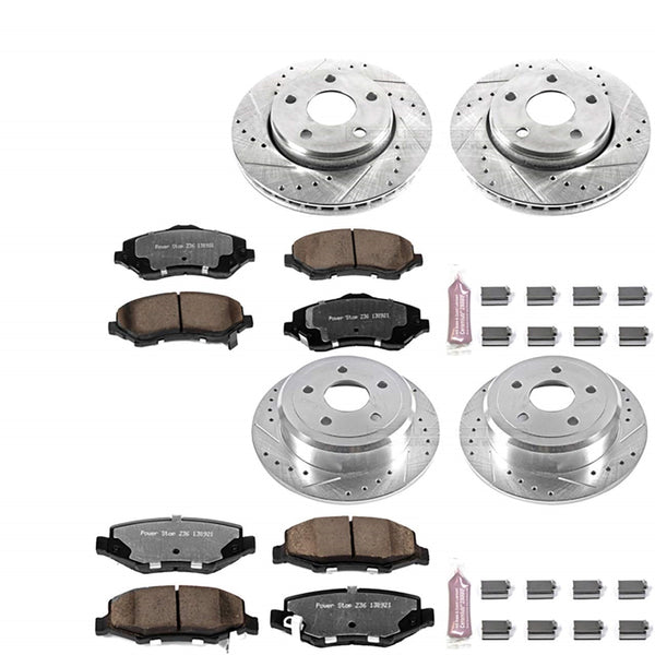 Power Stop Z36 Truck and Tow Drilled and Slotted Brake Kit without Calipers (Front-Rear) for 07-18 JK K2798-36