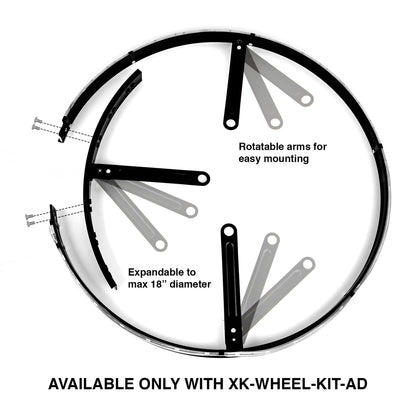 XKGlow LED Wheel Ring Lights, 15-18in - Adjustable For 4 Wheels XK-WHEEL-KIT-AD