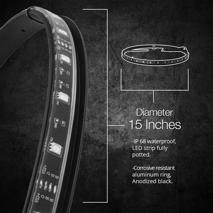XKGlow LED Wheel Ring Lights, 15-18in - Adjustable For 4 Wheels XK-WHEEL-KIT-AD