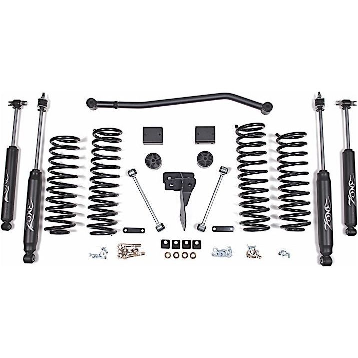 ZONE OFFROAD | 07-15 Jeep Wrangler JK 4 Door 4 Inch Coil Spring Lift Kit With Nitro Shocks Zone Offroad | ZONJ15N components and parts arrangement