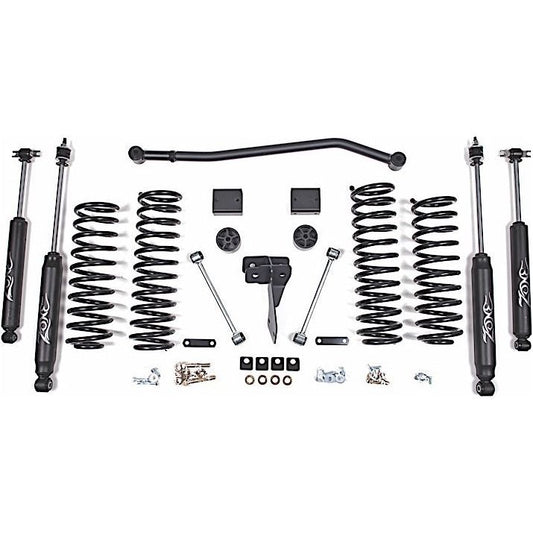 ZONE OFFROAD | 07-15 Jeep Wrangler JK 4 Door 4 Inch Coil Spring Lift Kit With Nitro Shocks Zone Offroad | ZONJ15N components and parts arrangement